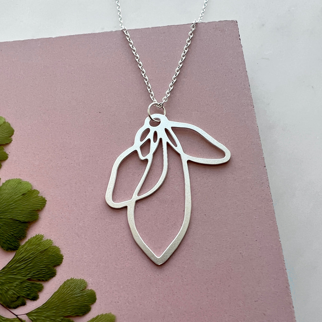 Silver Petal Necklace
