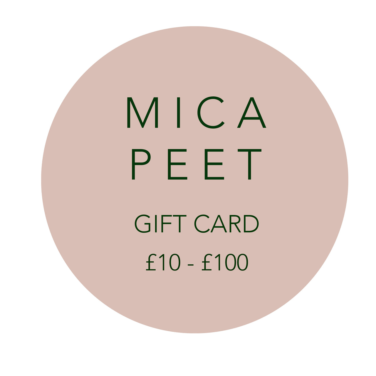 Mica Peet Digital Gift Voucher