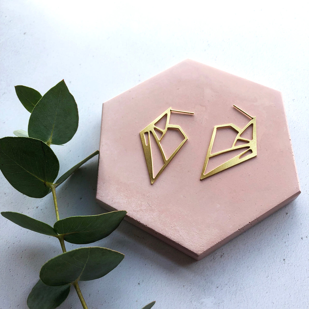 Statement Triangle Stud Hoop Earrings