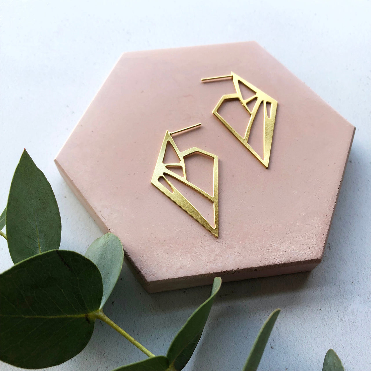 Statement Triangle Stud Hoop Earrings
