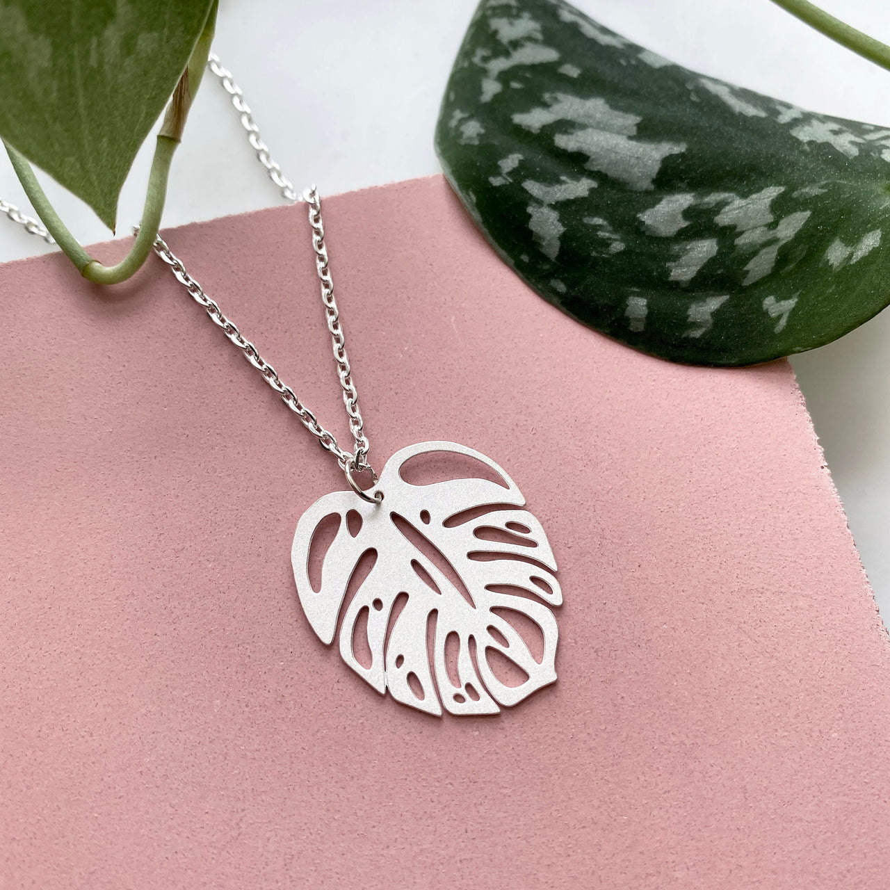 Silver Monstera Necklace