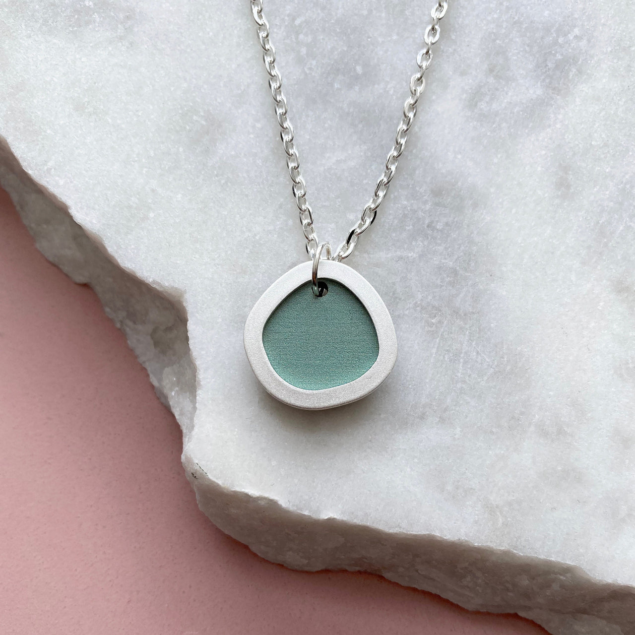 Silver Geometric Circle Necklace - 5 Colours Available