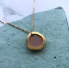 Dusky Pink & Gold Minimal Circle Necklace