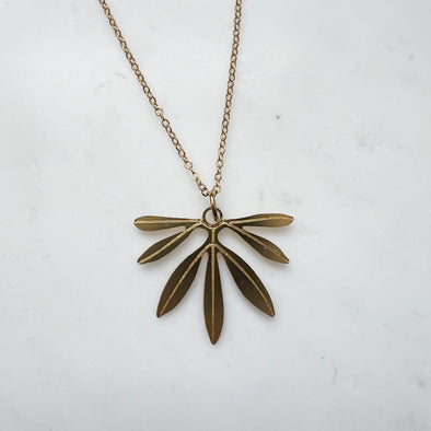 Gold Fan Palm Necklace