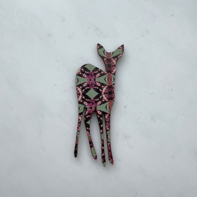 Deer Brooch Pin - Multi Coloured Pattern