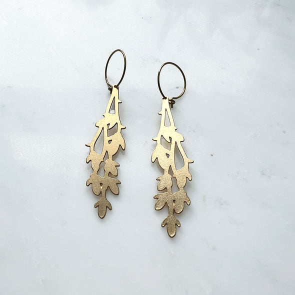 Gold Botanical Hoop Earrings