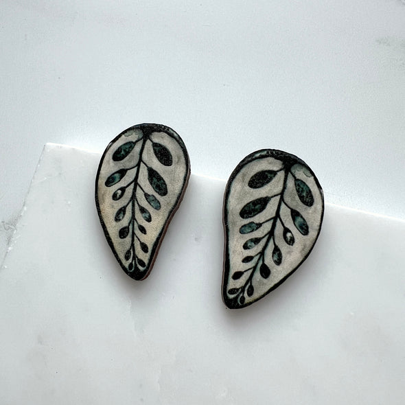 Calathea Makoyana Stud Earrings