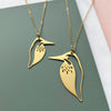 Kingfisher Bird Necklace - Gold Bird Pendant