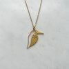 Kingfisher Bird Necklace - Gold Bird Pendant