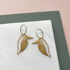 Kingfisher Hoop Earrings - Gold Bird Dangle Earrings