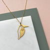 Kingfisher Bird Necklace - Gold Bird Pendant