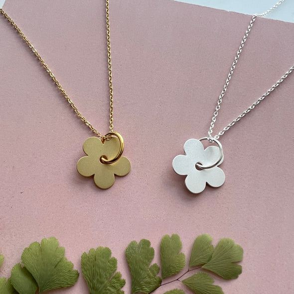 Mini Flower Necklace - Gold & Silver