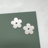 Silver Daisy Flower Stud Earrings