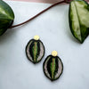 Calathea Medallion Statement Drop Earrings