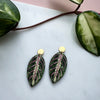 Maranta Leaf Statement Drop Earrings - House Plant Earrings