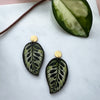 Calathea Makoyana Drop Earrings - House Plant Statement Studs