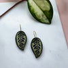 Calathea Makoyana Hoop Earrings - Green