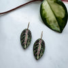 Maranta Leaf House Plant Hoop Earrings