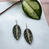 Maranta Leaf House Plant Hoop Earrings