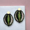 Calathea Medallion Statement Drop Earrings