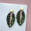 Maranta Leaf Statement Drop Earrings - House Plant Earrings