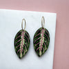 Maranta Leaf House Plant Hoop Earrings