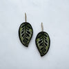 Calathea Makoyana Hoop Earrings - Green