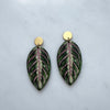 Maranta Leaf Statement Drop Earrings - House Plant Earrings