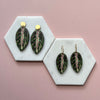 Maranta Leaf Statement Drop Earrings - House Plant Earrings