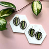 Calathea Medallion Statement Drop Earrings