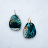 Orange & Teal Pebble Hoop Earrings 2