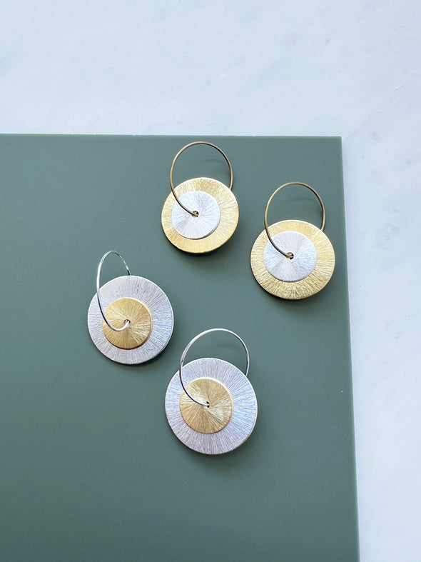 Gold & Silver Disc Hoop Earrings (Copy)