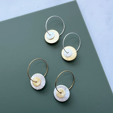 Mini Gold & Silver Disc Hoop Earrings