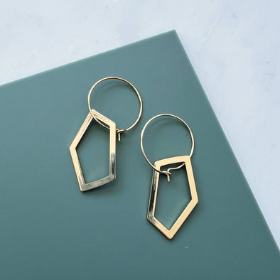 Gold Geometric Hoop Earrings