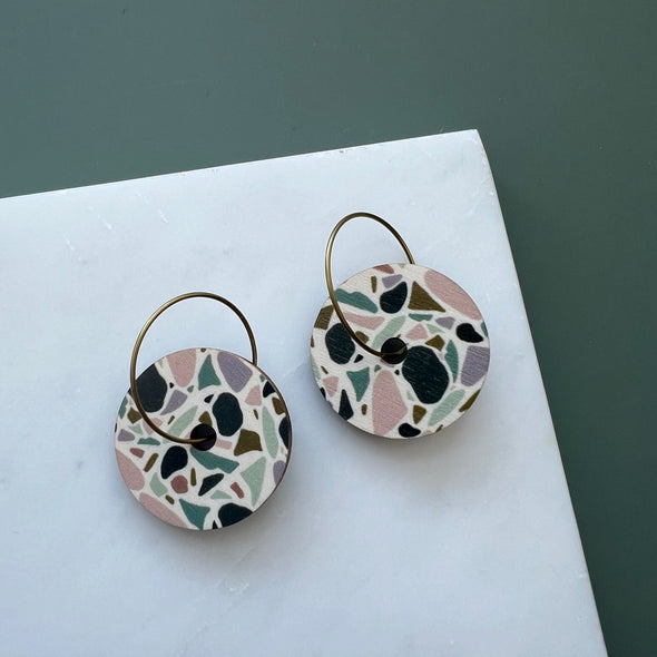 Larger Terrazzo Circle Hoop Earrings