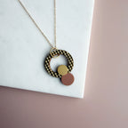 Statement Gingham Double Circle Necklace - 6 Colours