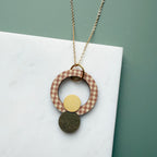Statement Gingham Double Circle Necklace - 6 Colours