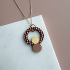 Statement Gingham Double Circle Necklace - 6 Colours
