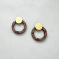 Terrazzo Ring Stud Earrings - Blue & Pink