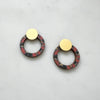 Terrazzo Ring Stud Earrings - Blue & Pink