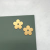 Gold Daisy Flower Stud Earrings