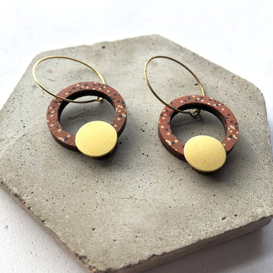 Burnt Orange Circle Hoop Earrings