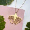 Gold Gingko Leaf Necklace