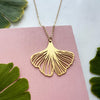 Gold Gingko Leaf Necklace