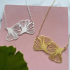 Statement Gold Gingko Leaf Necklace