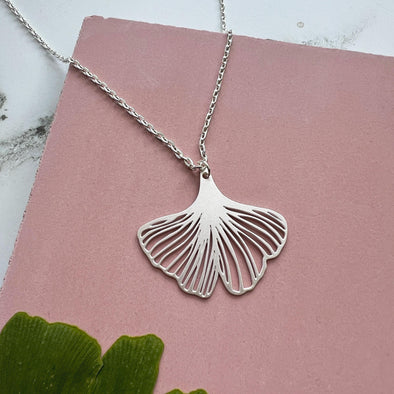 Silver Gingko Leaf Necklace