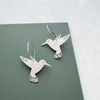 Silver Hummingbird Hoop Earrings