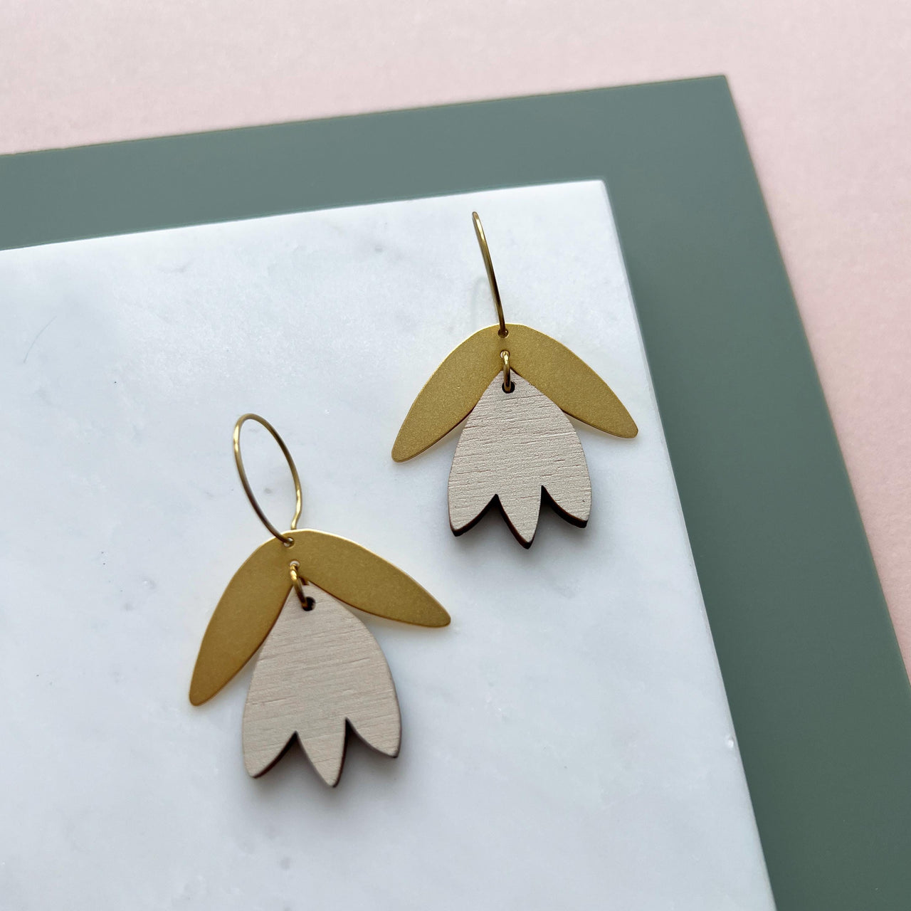 Tulip Flower Hoop Earrings - 8 Colours