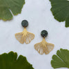 Statement Gold Gingko Drop Earrings