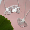 Silver Gingko Leaf Necklace